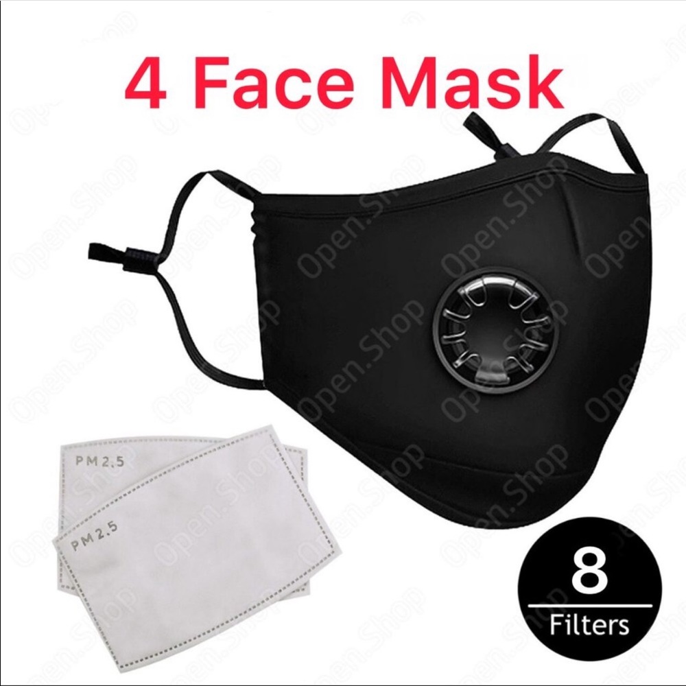 4 Washable face mask (8 free pm2.5 filters)